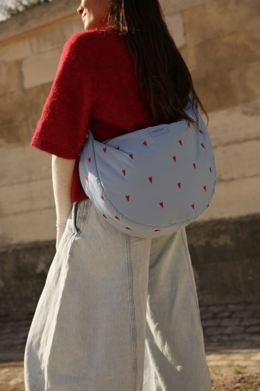 STUDIO NOOS - Puffy Cross Body Bag | Light Blue Hearts 1