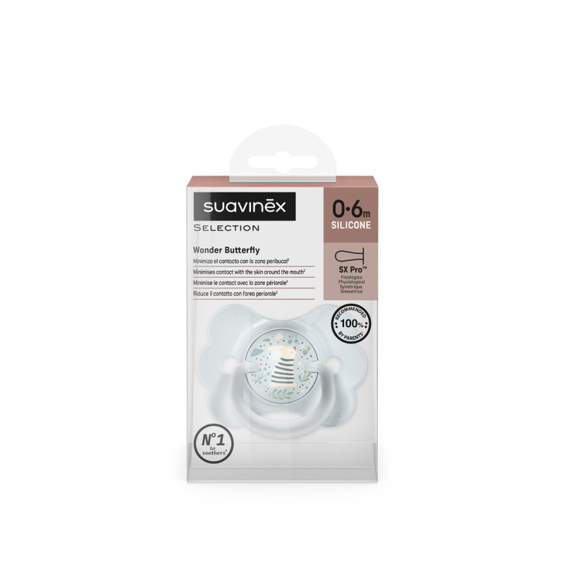 SUAVINEX | Cumlík SX PRO fyziologický BUTTERFLY WONDERLAND NEW 0/6m - modrý králik 4