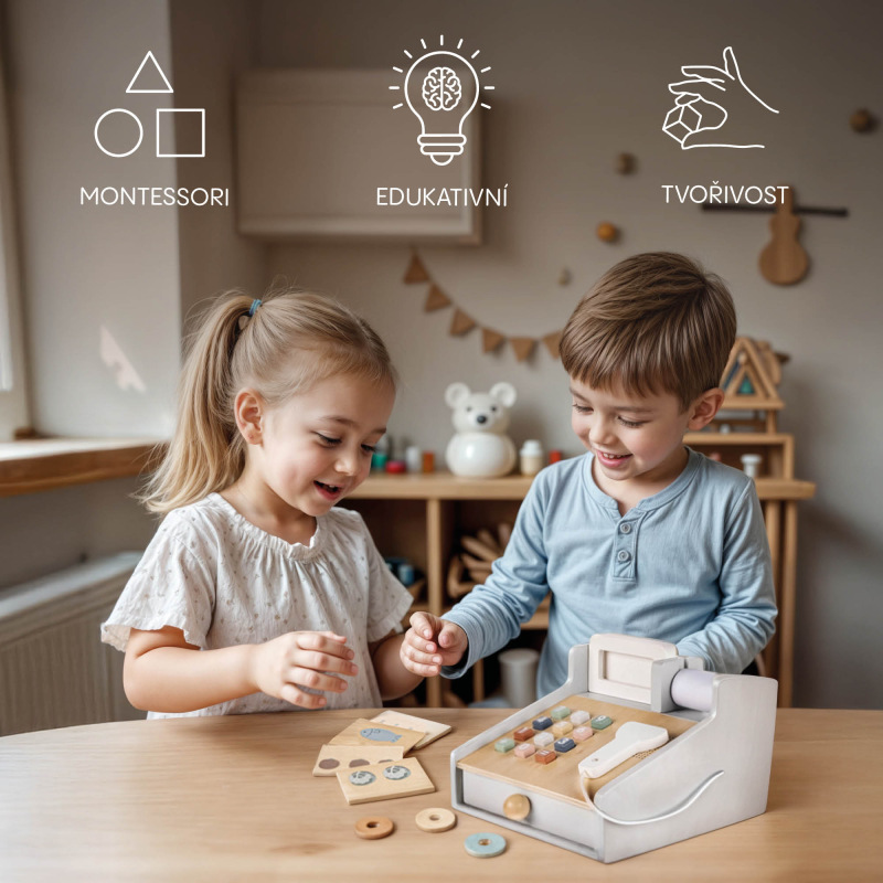 Drevená pokladničná sada 1