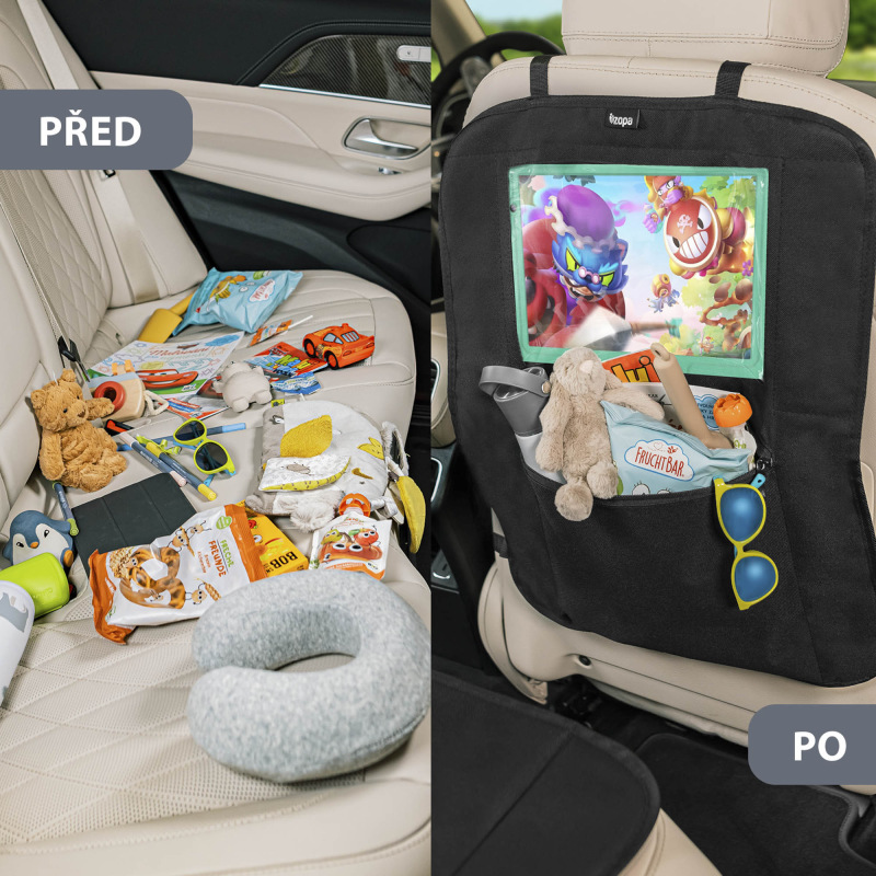 Ochrana sedadlá pod autosedačku s vreckom na tablet 4