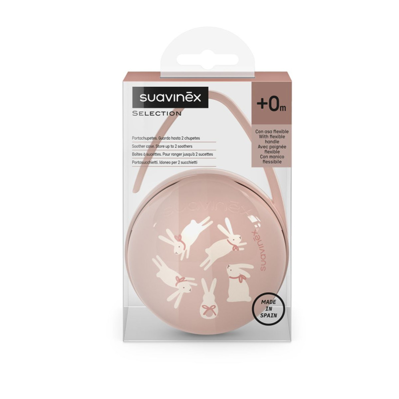 SUAVINEX | DUO krabička na cumlíky WONDERLAND NEW - ružový králik 3