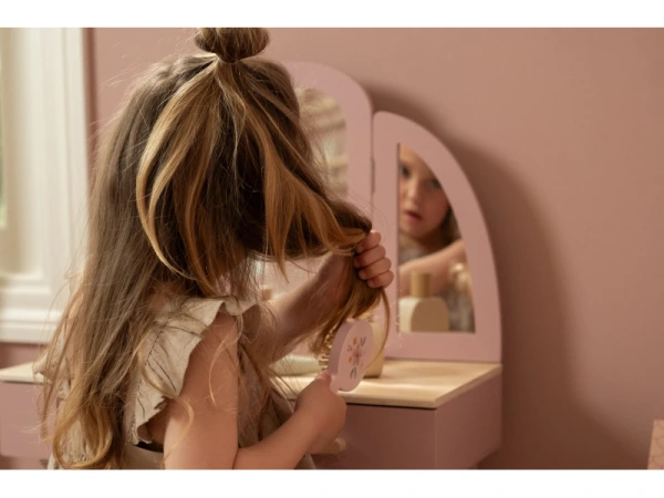 Toaletní stolek s židličkou dřevěný Pink 8