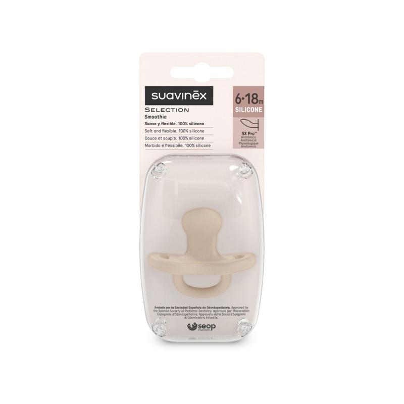 SUAVINEX | Cumlík anatomický SILIKÓN 6-18m SX PRO - COLOUR ESSENCE - krémové 2