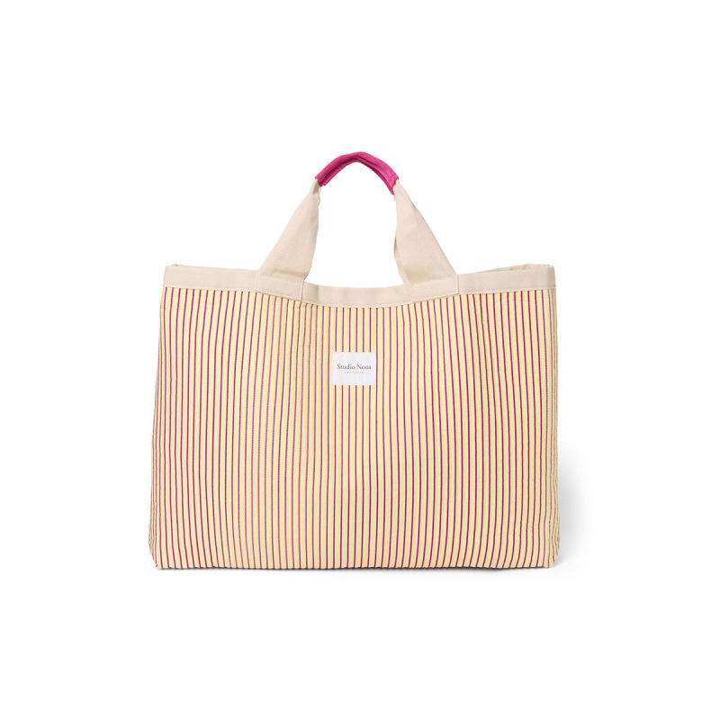 STUDIO NOOS - Poplin BEACH BAG - plážová taška| Butter Yellow Stripped 1