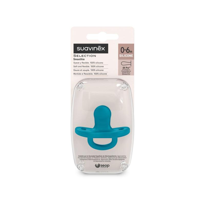 SUAVINEX | CUMLÍK fyziologický SILIKON 0-6m SX PRO - COLOUR ESSENCE - petrolejové 2