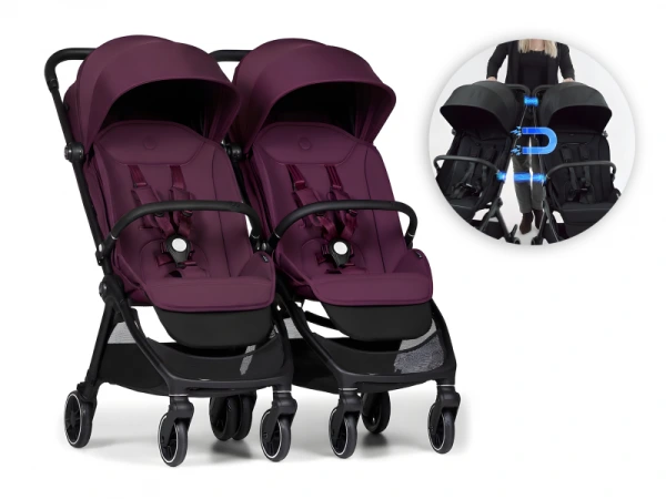 Connect Mini 2x kočík s madlom Italian Plum