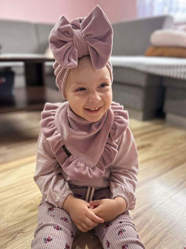 Detský nákrčník velvet Ružový 10