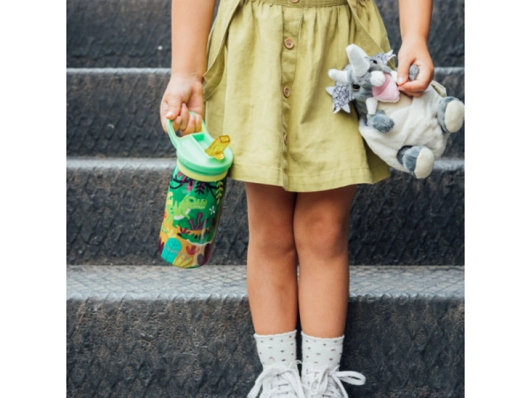 Nerezová termofľaša s náustkom Pop Kids Dinosaurus Jungle 445 ml 1