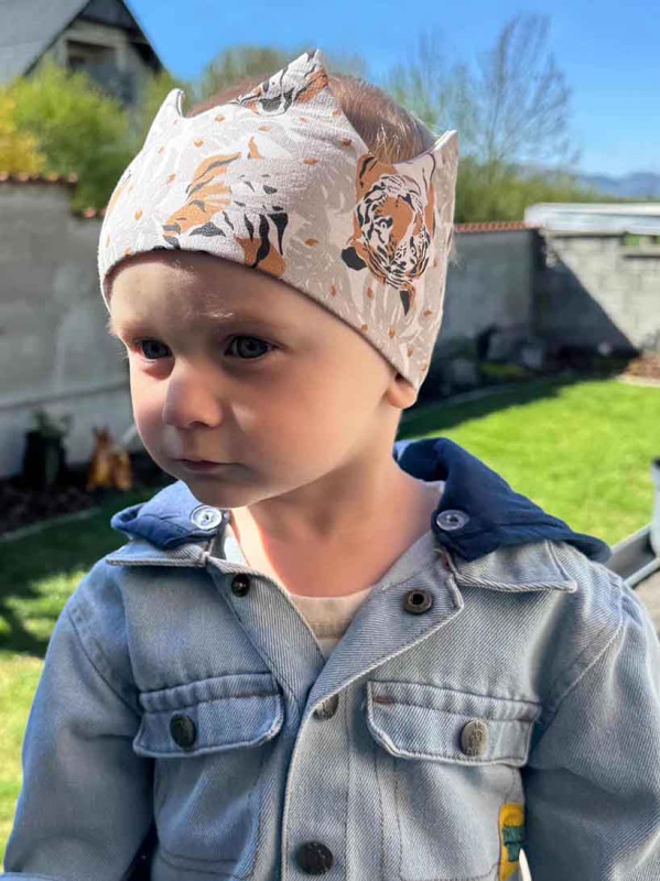 Korunková detská čelenka Bavlna - TIGER