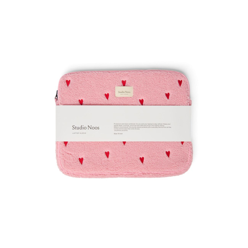 STUDIO NOOS - Teddy OBAL na Laptop 15´| Light Pink Hearts