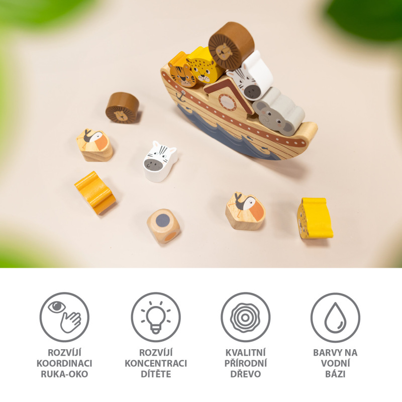 Dřevěná balanční hra archa, Wood 1