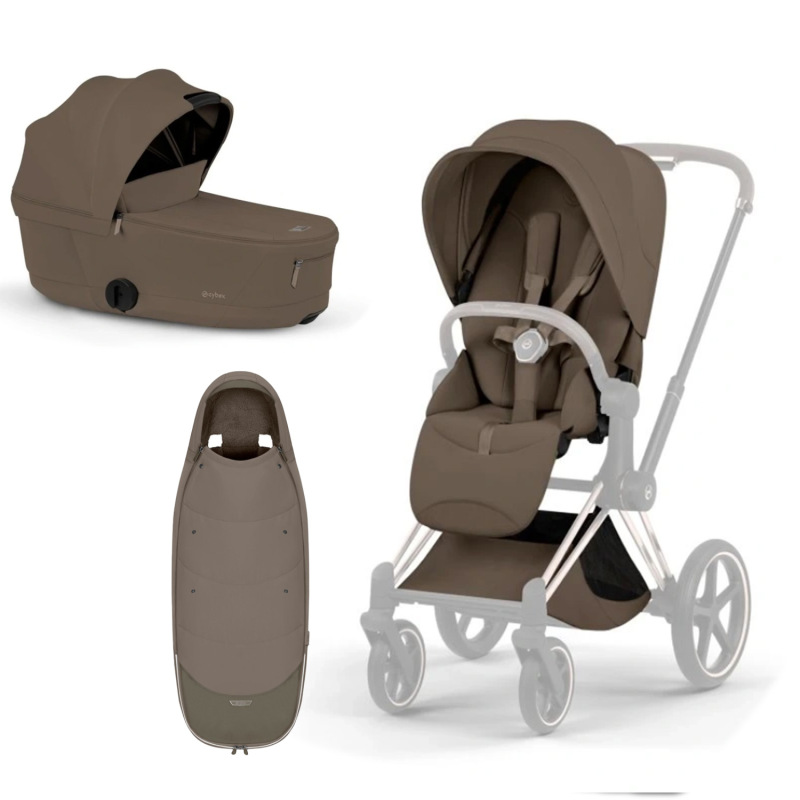 Set kočíka Cybex Priam Style + fusak platinum - Coconut Brown