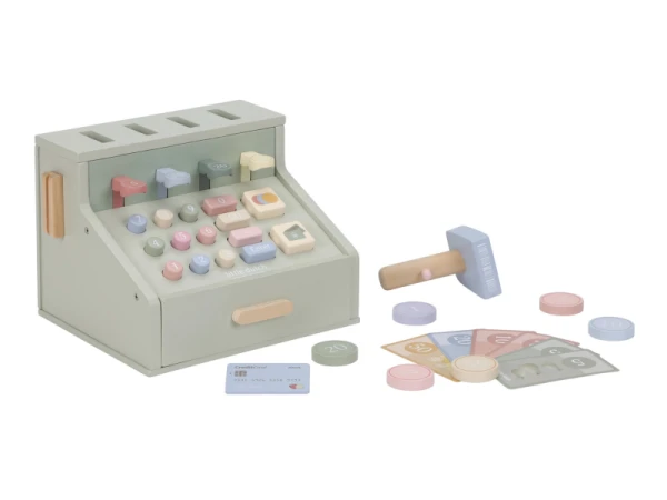 Pokladňa so skenerom a čítačkou kariet drevená