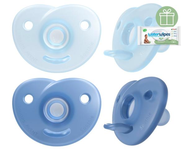 Philips AVENT Cumlík 0-6m Soothie chlapec 2 ks+WW Soapberry 60ks