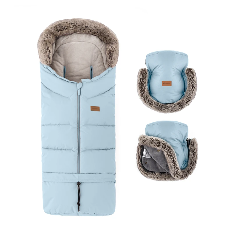 PETITE&MARS Set zimný fusak Arctic 4v1 + rukavice na kočík Furry Sky Whisper