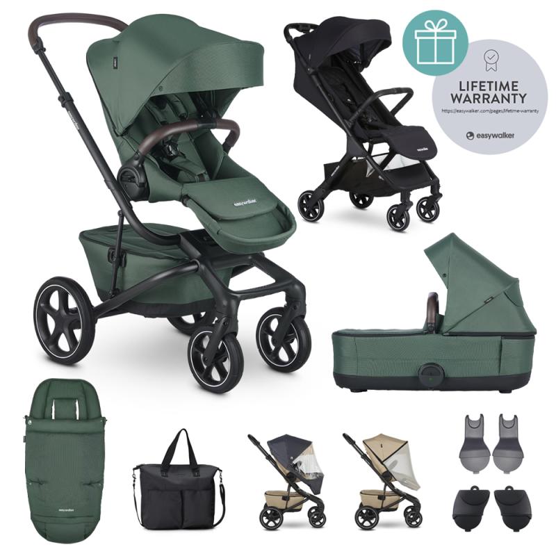 EASYWALKER Kočík kombinovaný Jimmey Pine Green XXL RWS + Jackey Shadow Black