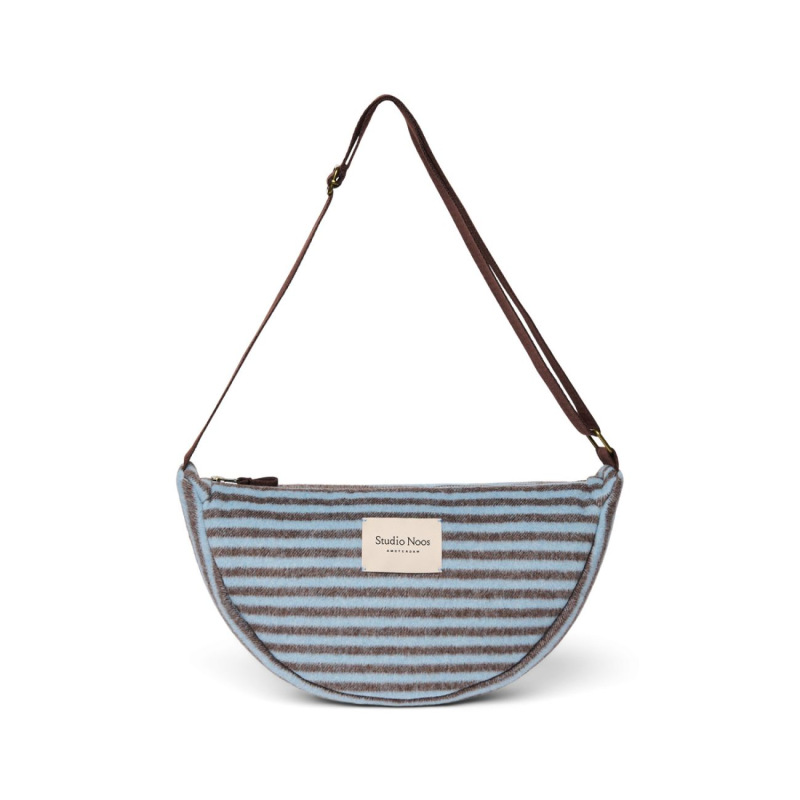 STUDIO NOOS - VLNENÁ FANNY PACK adult - kabelka Stripy Wool | Light Blue Brown