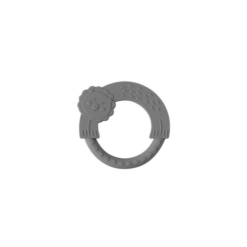 Kousátko silikonové kroužek - šedé