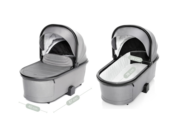 Set Športový kočík Move Cross 3 + korba XL 3 + adaptéry, Metal Grey 9