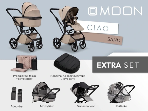 Moon CIAO lacný EXTRA Set kočíka - Sand