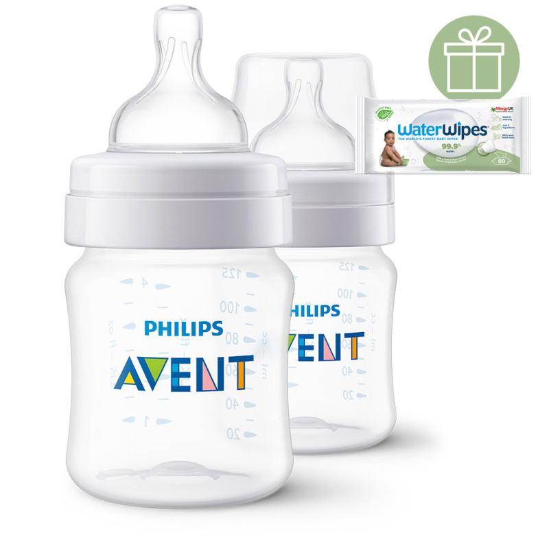 Philips AVENT Fľaša Anti-colic 125ml 0m+ 2 ks+WW Soapberry 60ks