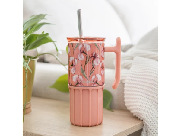 Nerezový termohrnček so slamkou Umi Floral Coral 720 ml 1