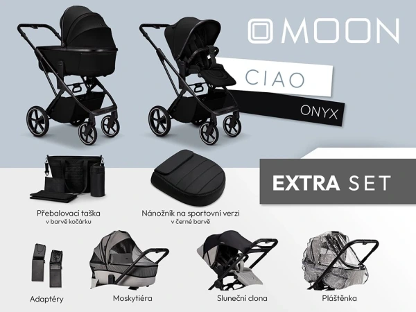 Moon CIAO lacný EXTRA Set kočíka - Onyx