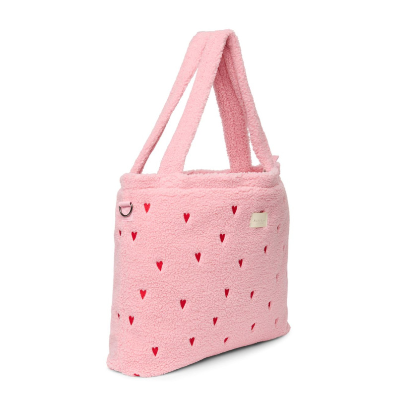 STUDIO NOOS - Teddy DIAPER BAG - prebaľovacia taška | Light Pink Hearts 3