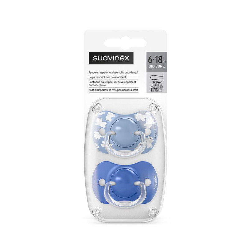 SUAVINEX | Cumlík SX PRO fyziologický WILD & FREE 6/18m 2 ks - modrý 5