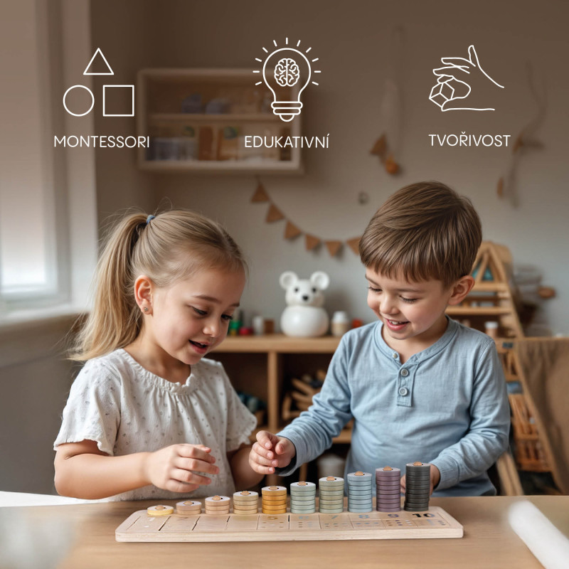 Drevená hra Montessori Počítanie 1