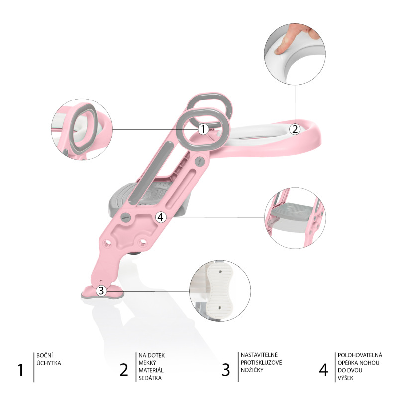 Schůdky na WC Loostep, Blush PInk 6