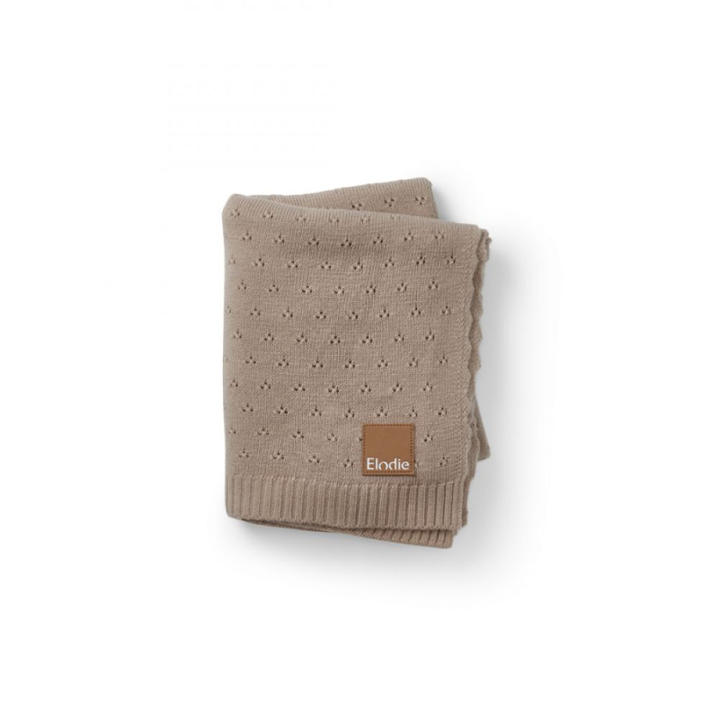 ELODIE DETAILS Pointelle Blanket deka, Tender Taupe
