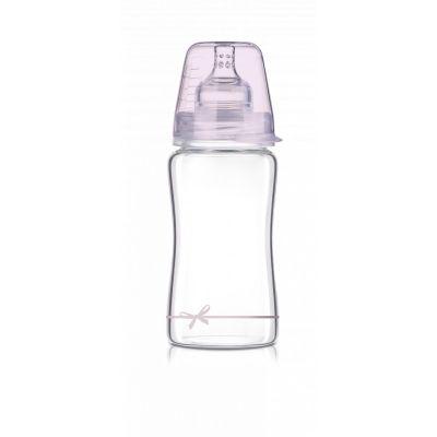 LOVI Fľaša Baby Shower ružová sklo 250ml