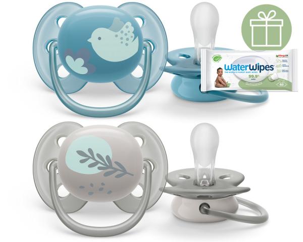 Philips AVENT Cumlík Ultrasoft Premium zvieratko 6-18m chlapec 2 ks+WW Soapberry 60ks