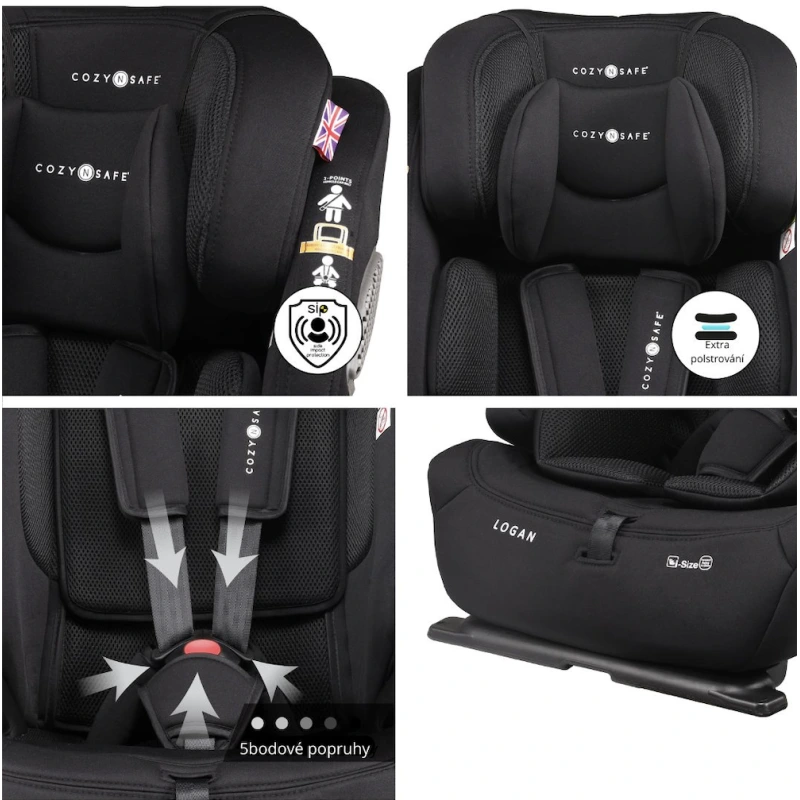 Cozy N Safe LOGAN i-Size autosedačka 76-150 bez isofixu, Onyx 2025 5