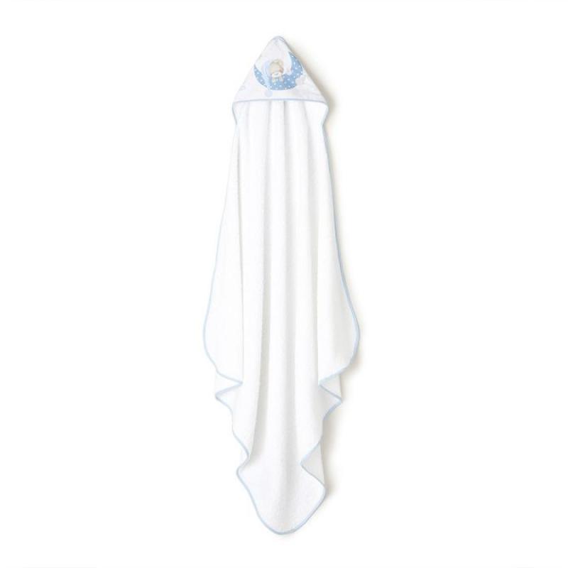 INTERBABY | SET - OSUŠKA froté 100x100 Medvedík spí + PRÍTULKA - modrá