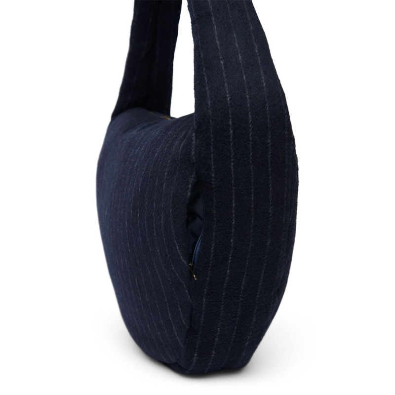 STUDIO NOOS - Flannel Chalkstripe Cross Body bag | Dark Blue 4