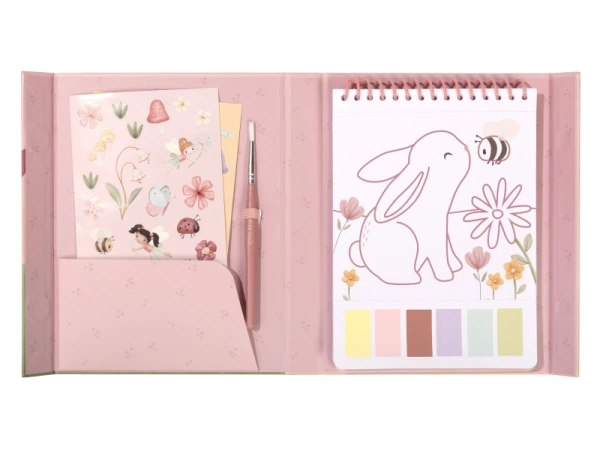 Omaľovánky s vodovkami a samolepkami Rosa Fairy Garden 1