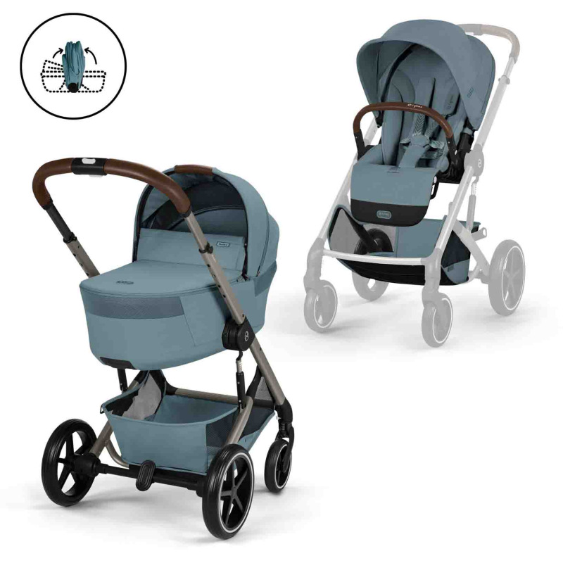 Cybex Balios S Lux 2026 s hlbokou skladacou vaničkou Stormy Blue