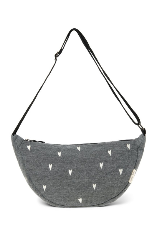 STUDIO NOOS - Denim Adult FANNY kabelka | Grey Hearts