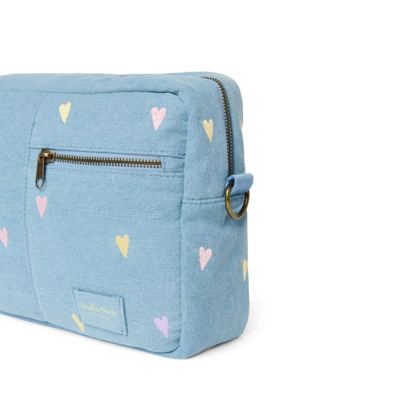 STUDIO NOOS - Denim ORGANIZER na kočárek | Light Blue Hearts 3