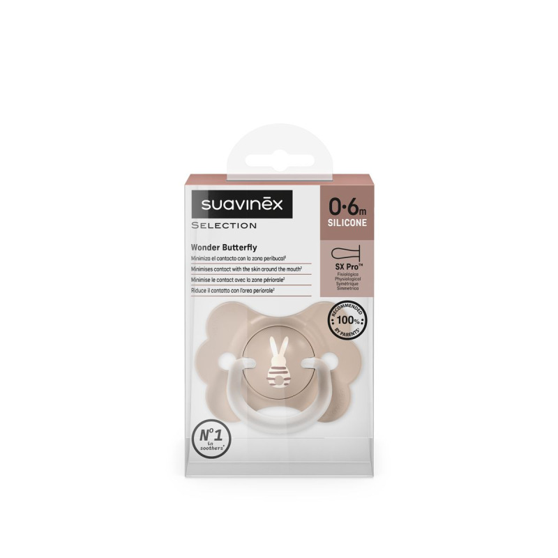 SUAVINEX | Cumlík SX PRO fyziologický BUTTERFLY WONDERLAND NEW 0/6m - krémový králik 4
