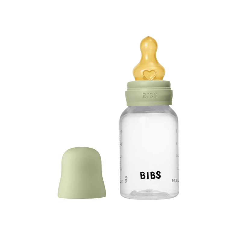 BIBS Antikoliková fľaša s kaučukovým cumlíkom 150ml, Sage