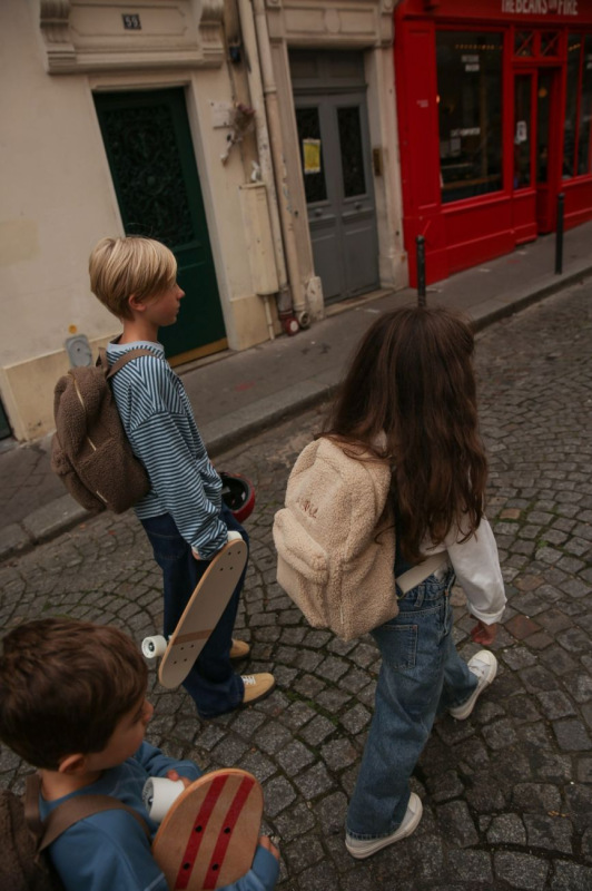 STUDIO NOOS - Teddy Midi BACKPACK - batôžtek s predným vreckom | Ecru 5