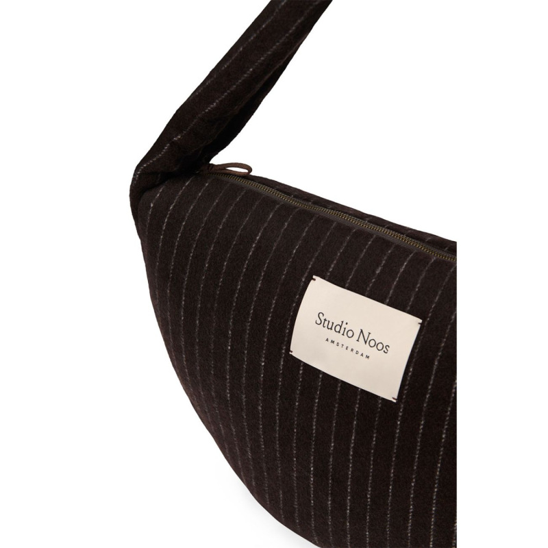 STUDIO NOOS - Flannel Chalkstripe Cross Body bag | Brown 1