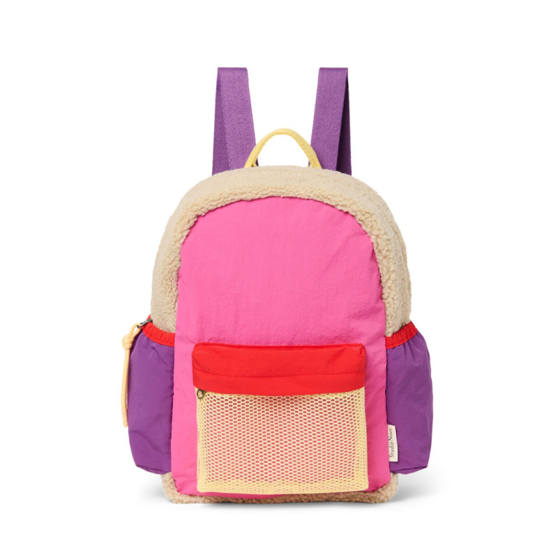STUDIO NOOS - Patchwork Midi BACKPACK - batůžek | Bright pink