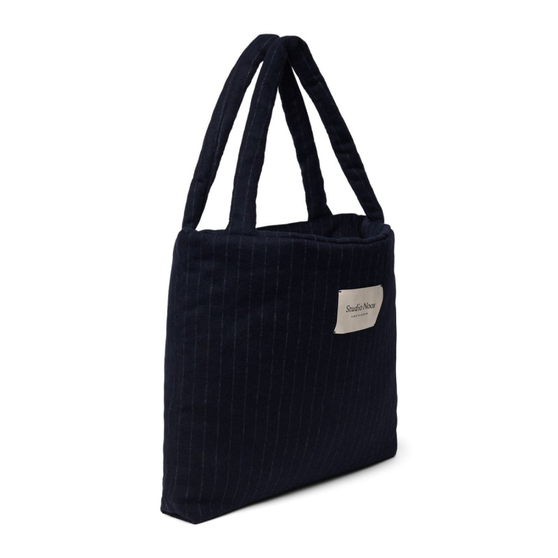 STUDIO NOOS - Flannel Chalkstripe MOM BAG | Dark Blue 1