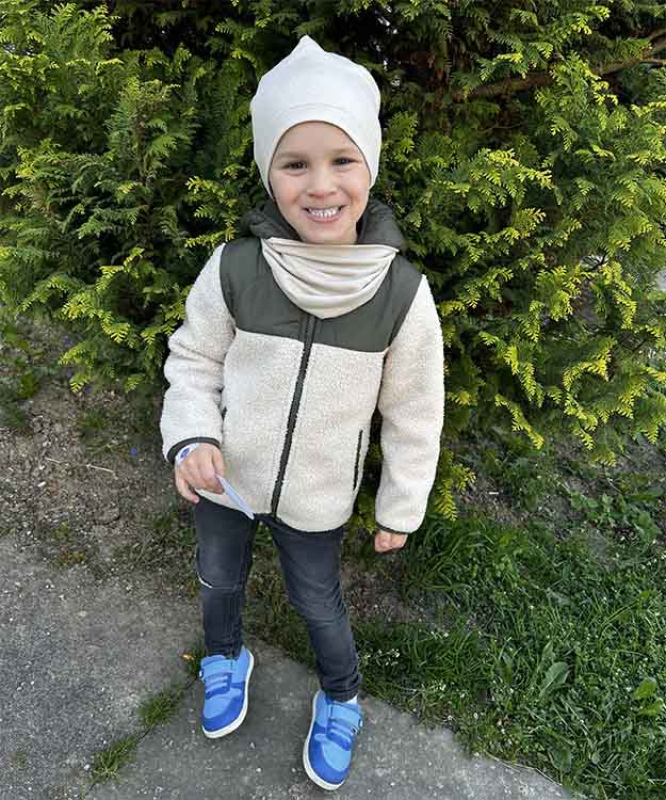 Bavlnená detská čiapka jednovrstvová BySues - PIESKOVÁ. 2