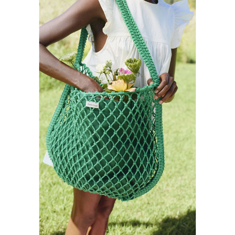 STUDIO NOOS - MACRAME MOM BAG | Green & Blue Yellow 5