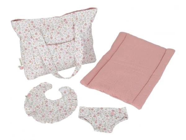 Prebaľovacia taška pre bábiky Soft Flowers 2